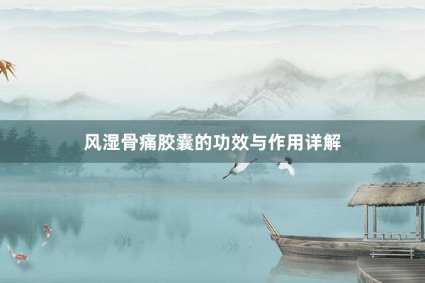 风湿骨痛胶囊的功效与作用详解